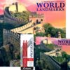 2014 World Landmarks 12 Month Calendar, 2014 World Landmarks Mini Calendar Included, Bonus: Pilot Acroball Retractable Hybrid Gel Ball Point Pens, Red 2-pack